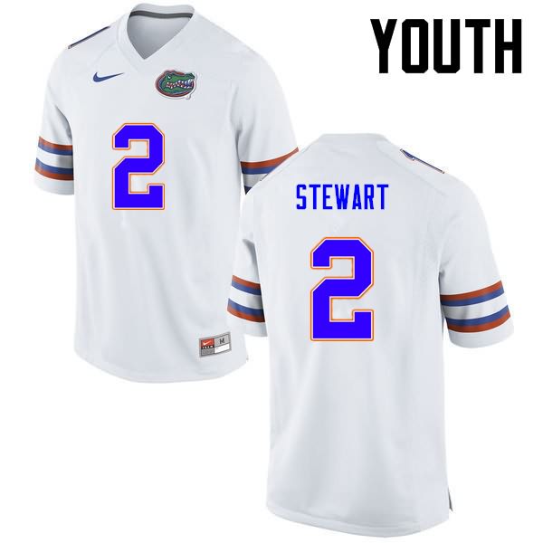 NCAA Florida Gators Brad Stewart Youth #2 Nike White Stitched Authentic College Football Jersey XYY0664YF